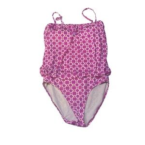 Garnet Hill Pink Geometric Women’s Swim One Piece